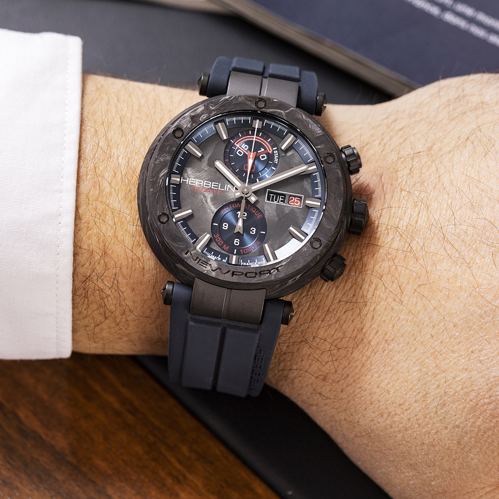 zegarek Michel Herbelin 288/CN45CB NEWPORT REGATE CARBON męski z chronograf Newport - miniatura 2