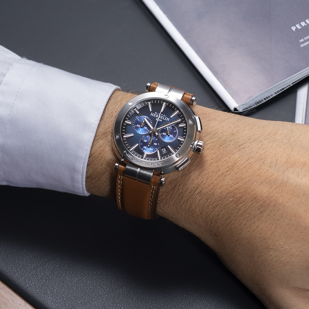 zegarek Michel Herbelin 37688/35GON męski z chronograf Newport - miniatura 4