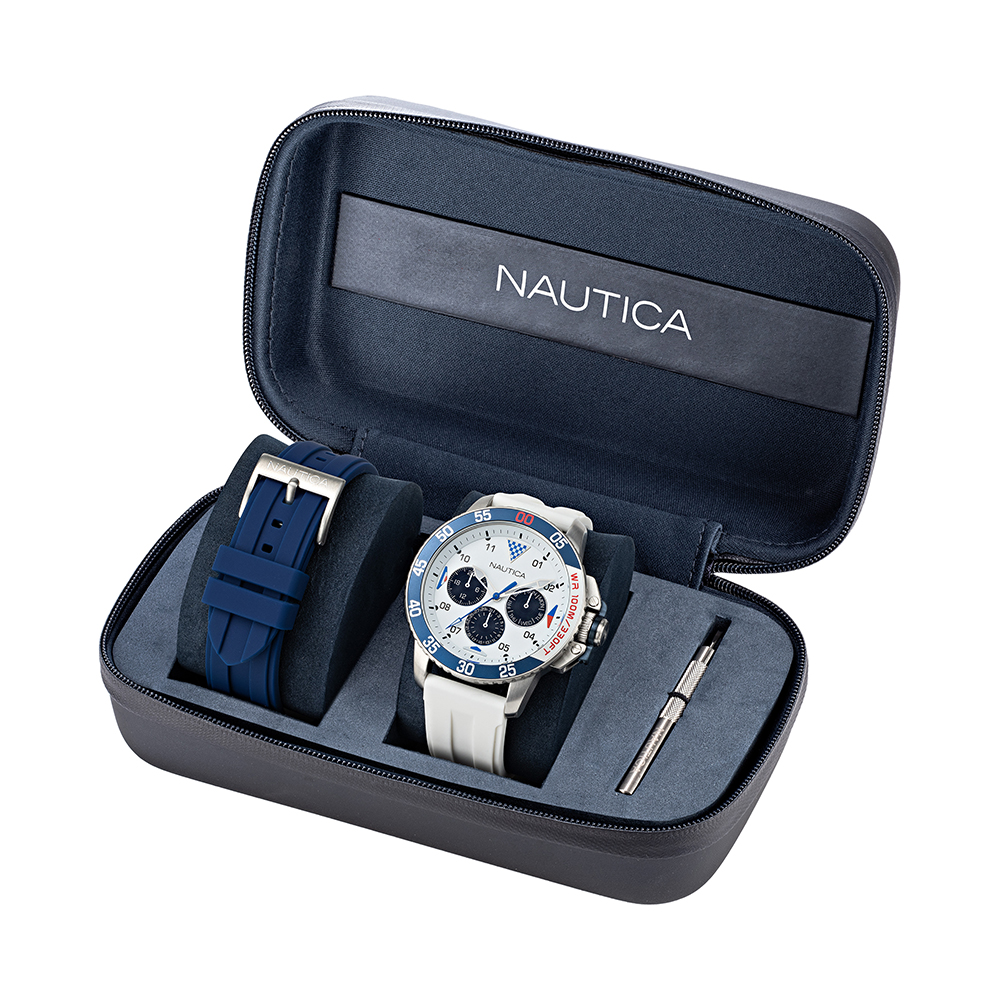 Nautica NAPBHS017 zegarek srebrny klasyczny Pasek pasek - miniatura 5