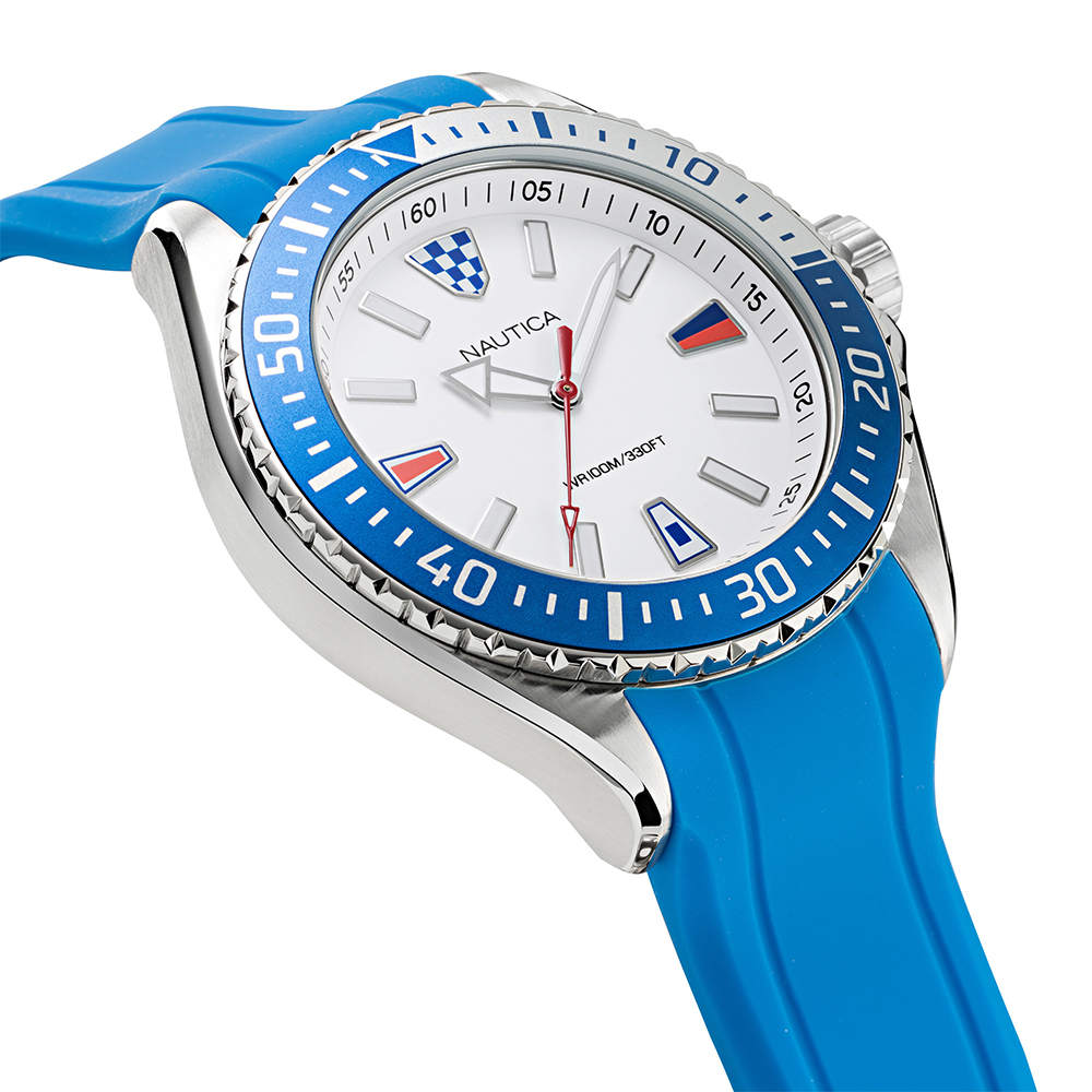 Nautica NAPCPS009 zegarek srebrny klasyczny Pasek pasek - miniatura 5
