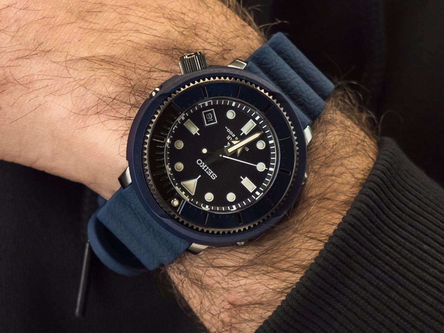 Seiko SNE533P1 zegarek niebieski sportowy Prospex pasek - miniatura 5