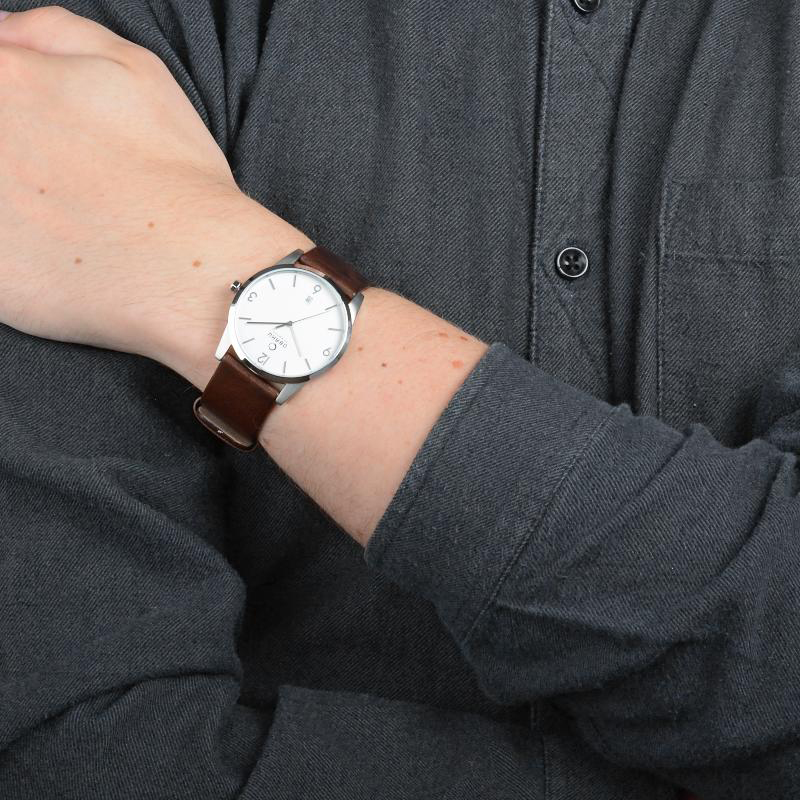 Obaku Denmark V169GDCIRN STEN - MOCHA zegarek klasyczny Slim