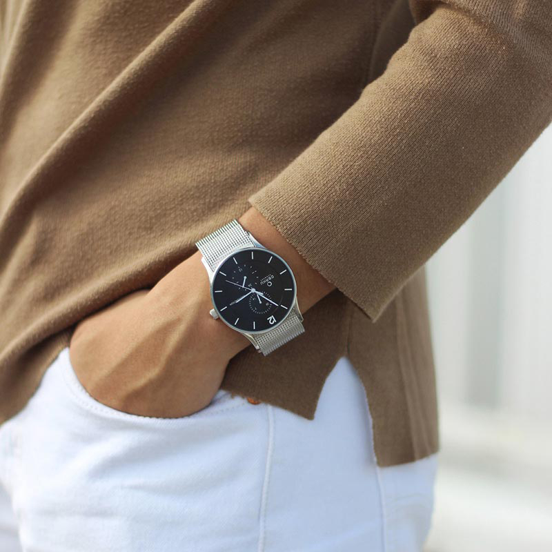 Obaku Denmark V175GMCBMC VILD - ONYX zegarek klasyczny Slim - miniatura 4