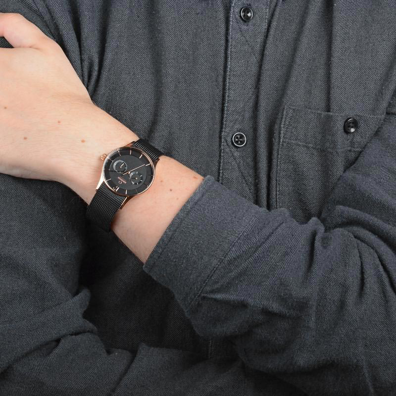 Obaku Denmark V175GMVBMB zegarek różowe złoto klasyczny Slim bransoleta - miniatura 5