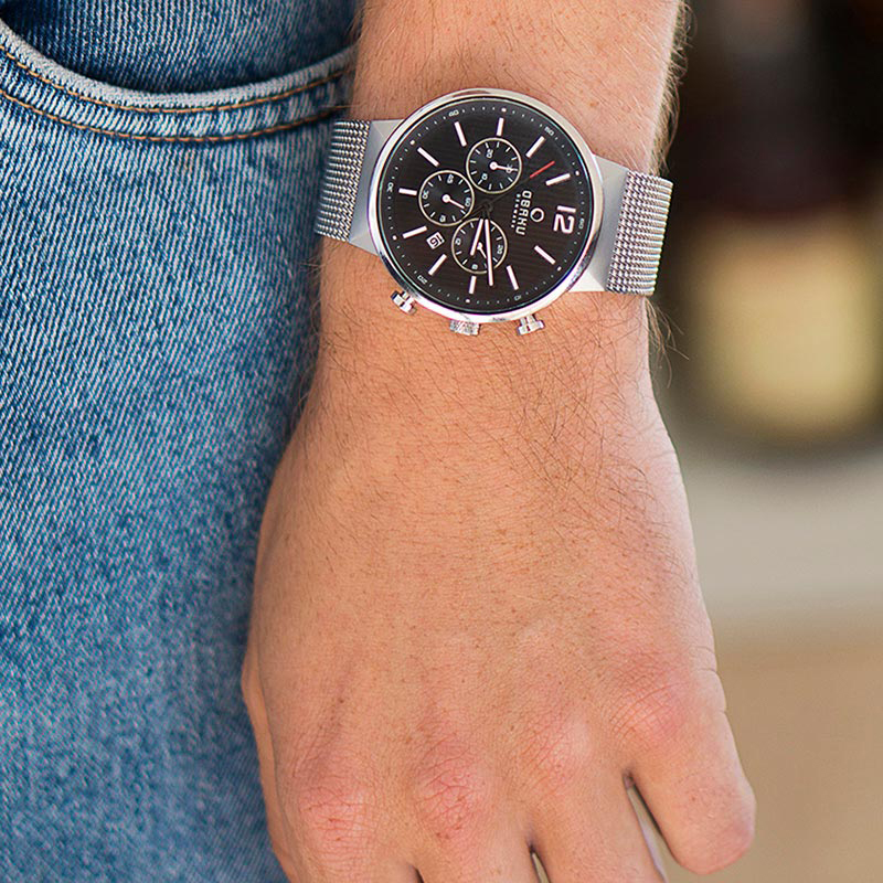 Obaku Denmark V180GCCBMC zegarek srebrny klasyczny Slim bransoleta