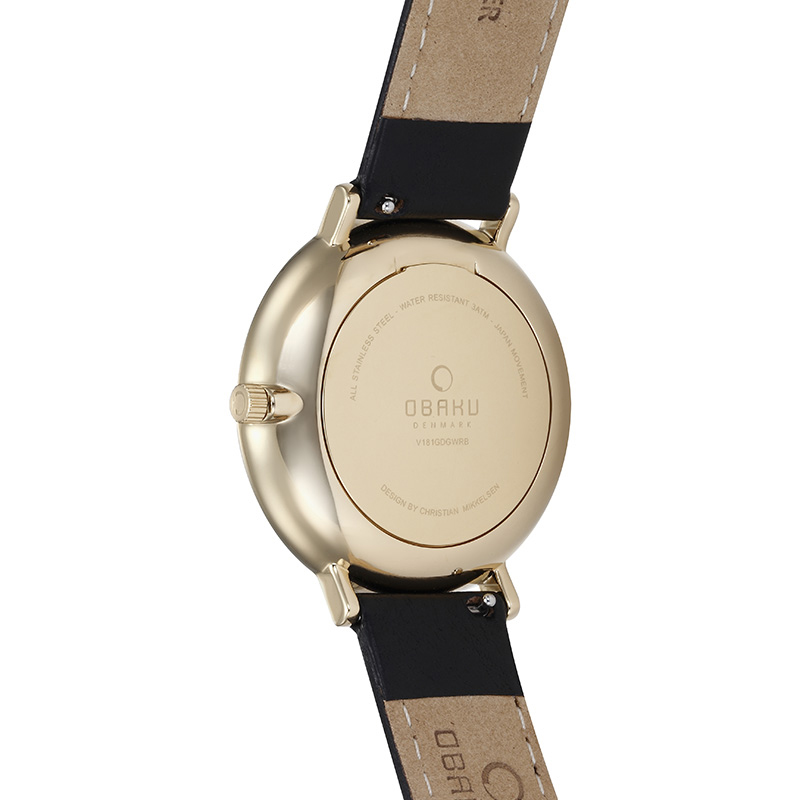 Obaku Denmark V181GDGWRB męski zegarek Slim pasek - miniatura 3