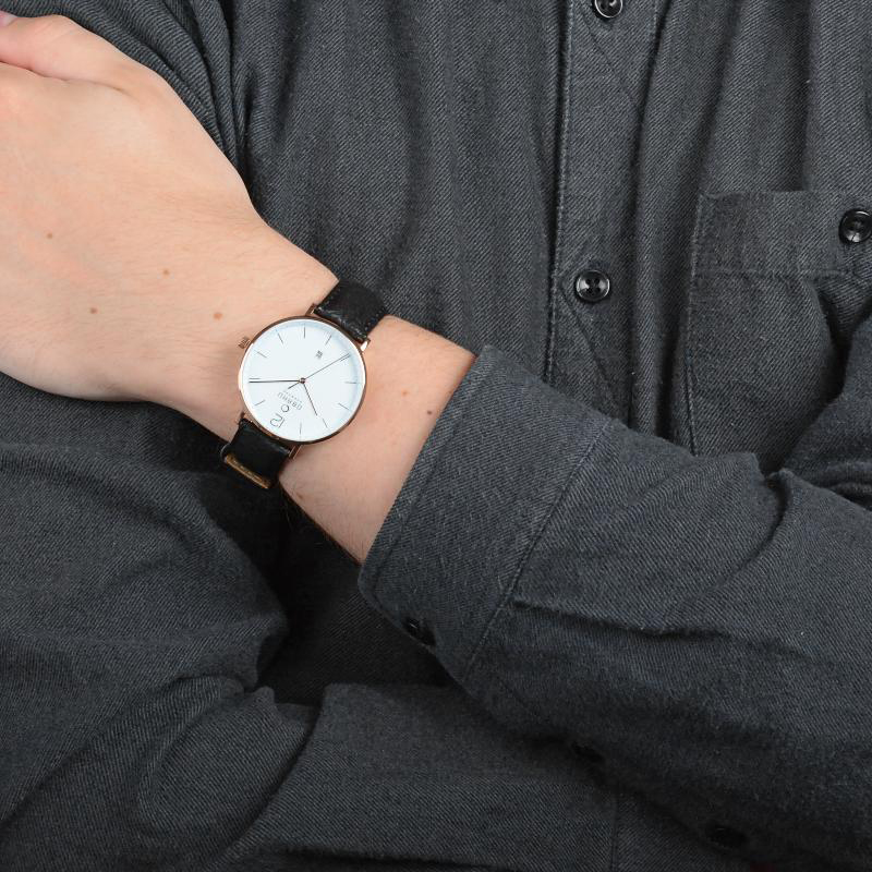 Obaku Denmark V181GDVWRB TOFT - COAL zegarek klasyczny Slim - miniatura 4
