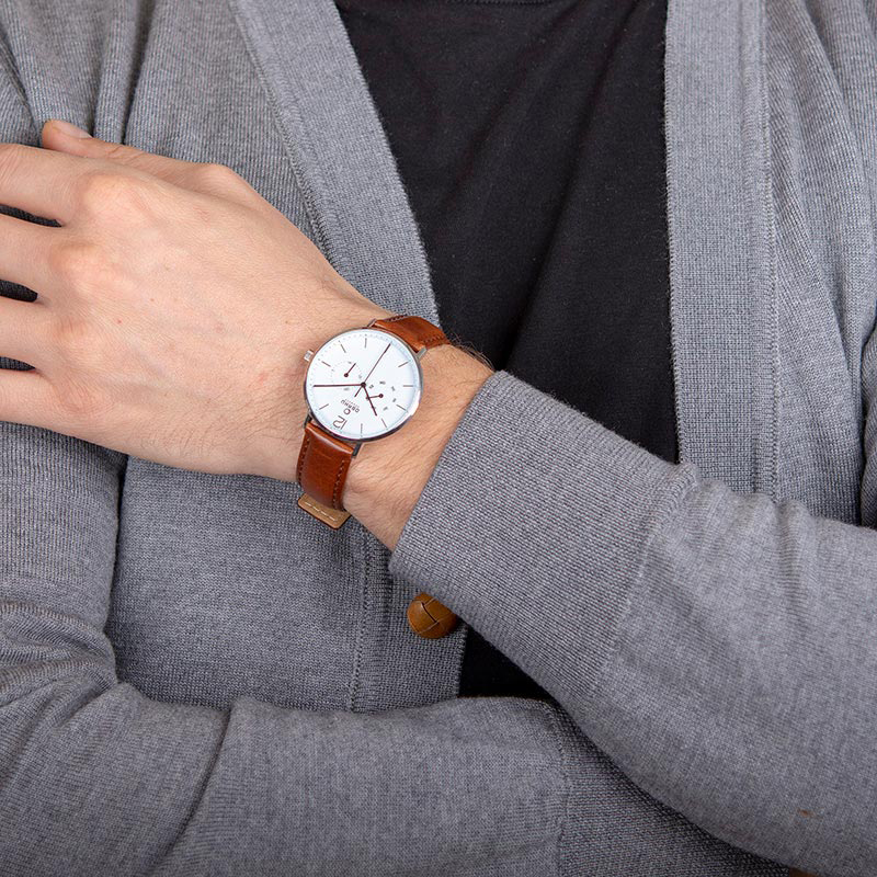 Obaku Denmark V182GMCWRN zegarek srebrny klasyczny Slim pasek - miniatura 5