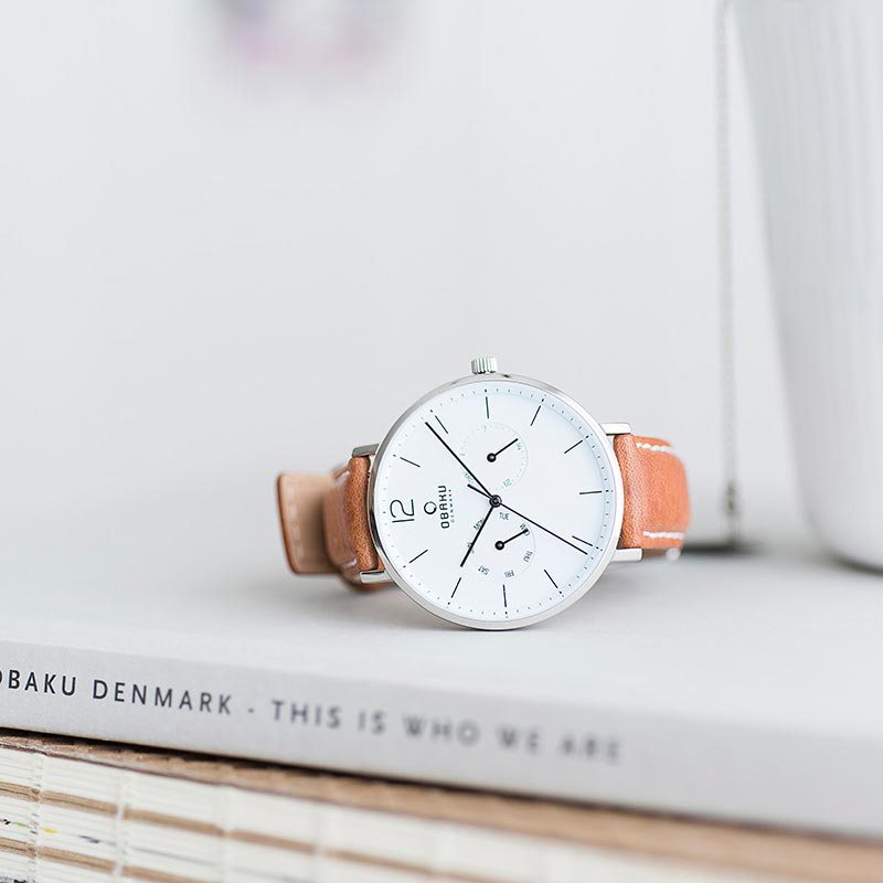 Obaku Denmark V182GMCWRZ zegarek srebrny klasyczny Slim pasek - miniatura 8