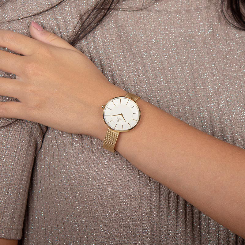 Obaku Denmark V185LXGGMG zegarek złoty fashion/modowy Slim bransoleta - miniatura 5