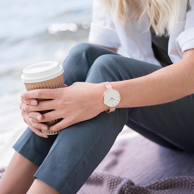 Obaku Denmark V185LXVIMV SAND - ROSE zegarek fashion/modowy Slim - miniatura 4