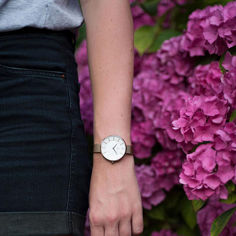 Obaku Denmark V185LXVIMV zegarek różowe złoto fashion/modowy Slim bransoleta - miniatura 5