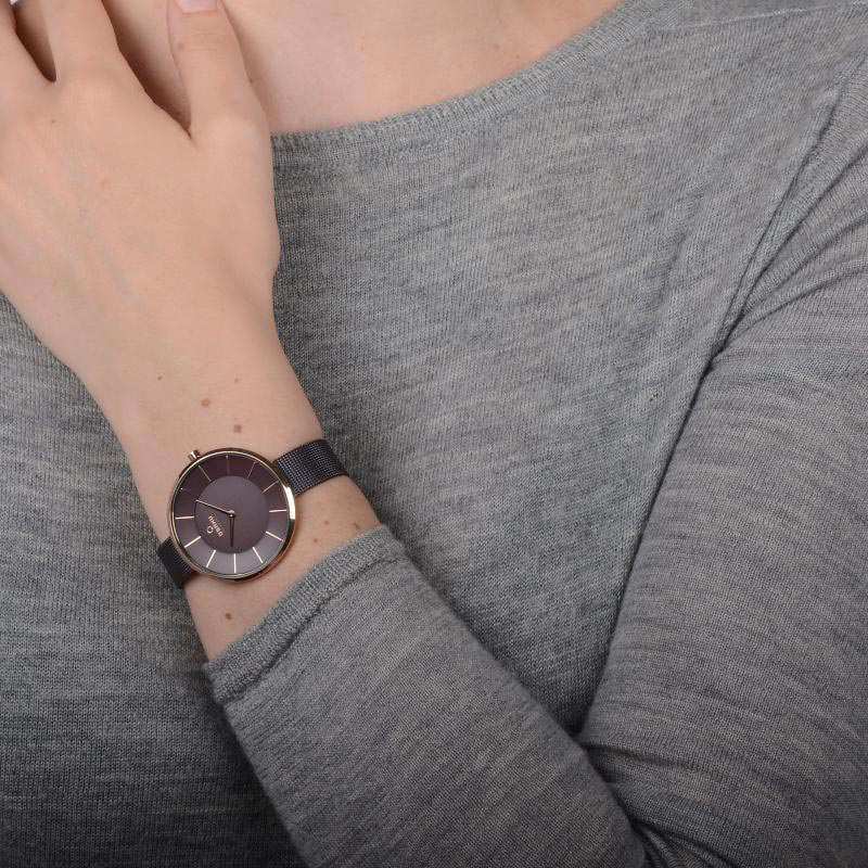 Obaku Denmark V185LXVNMN zegarek złoty fashion/modowy Slim bransoleta - miniatura 5