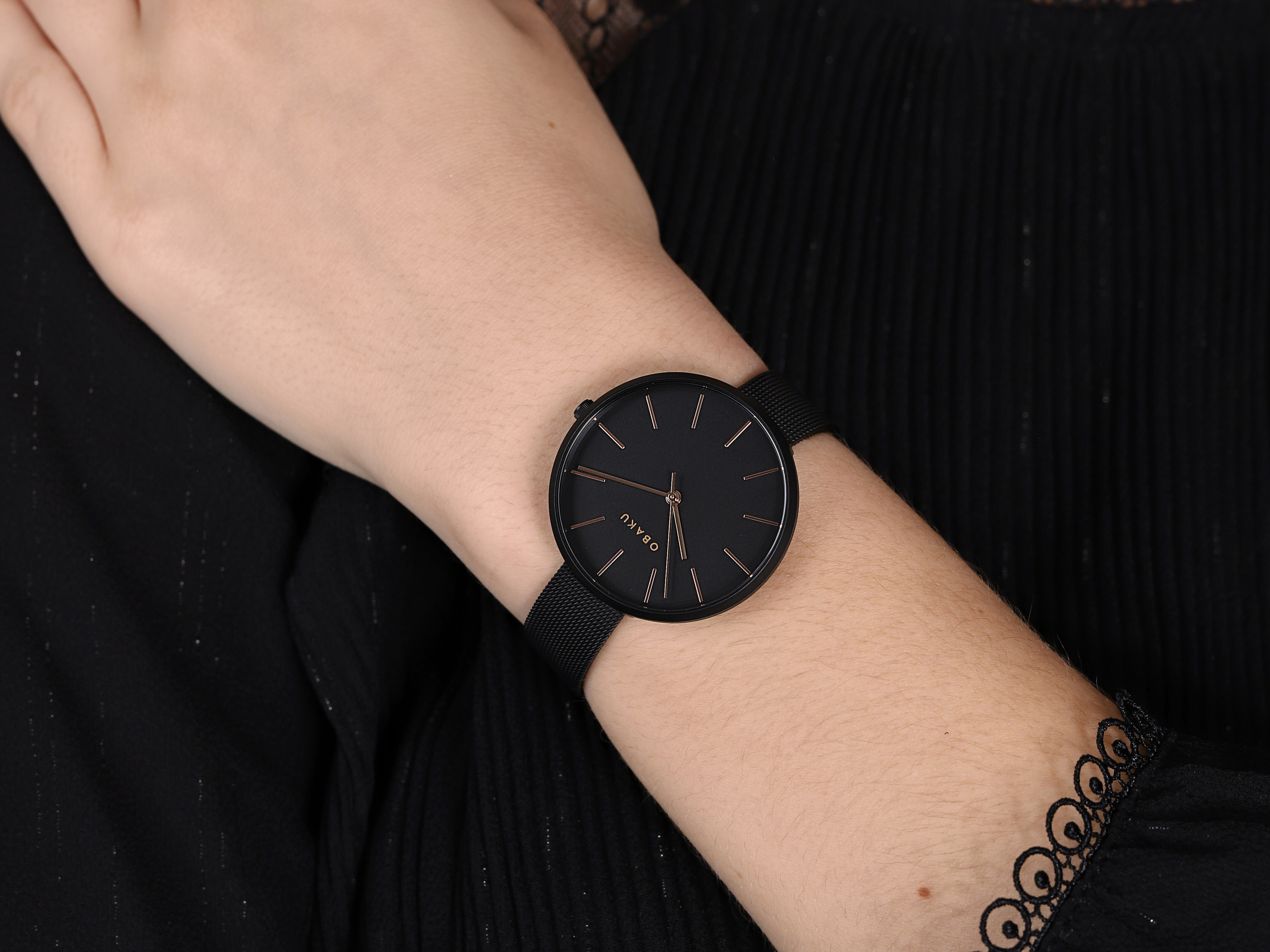 zegarek Obaku Denmark V211LXBBMB kwarcowy damski Slim MYNTE - CHARCOAL