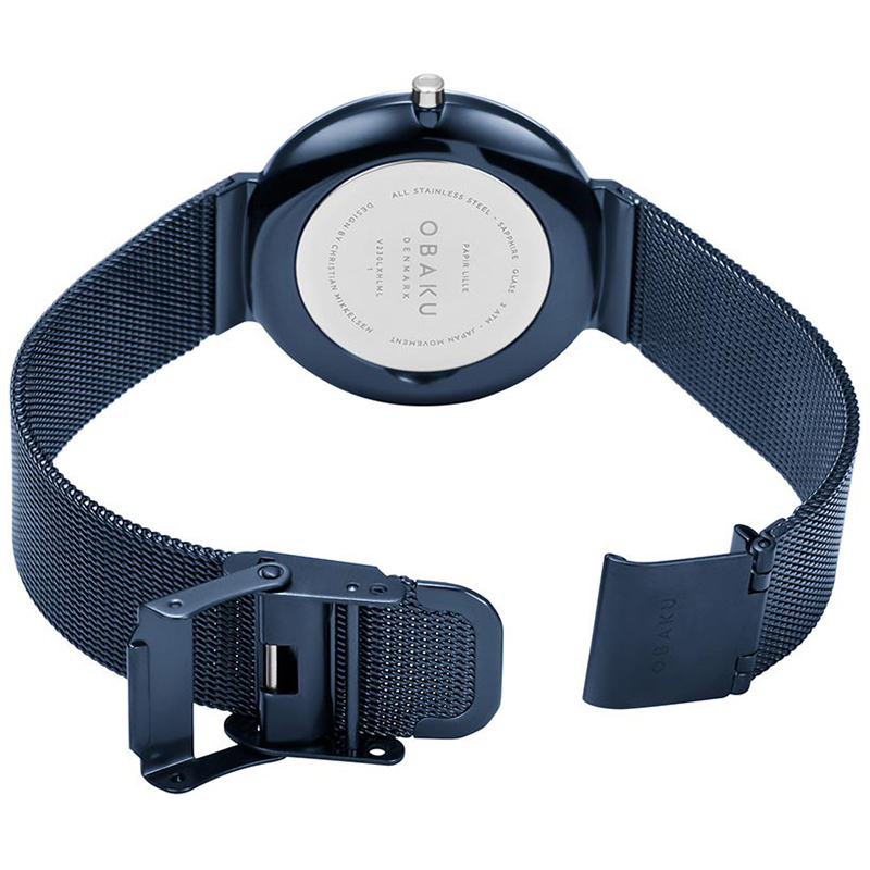 Obaku Denmark V230LXHLML zegarek niebieski klasyczny Slim bransoleta - miniatura 5