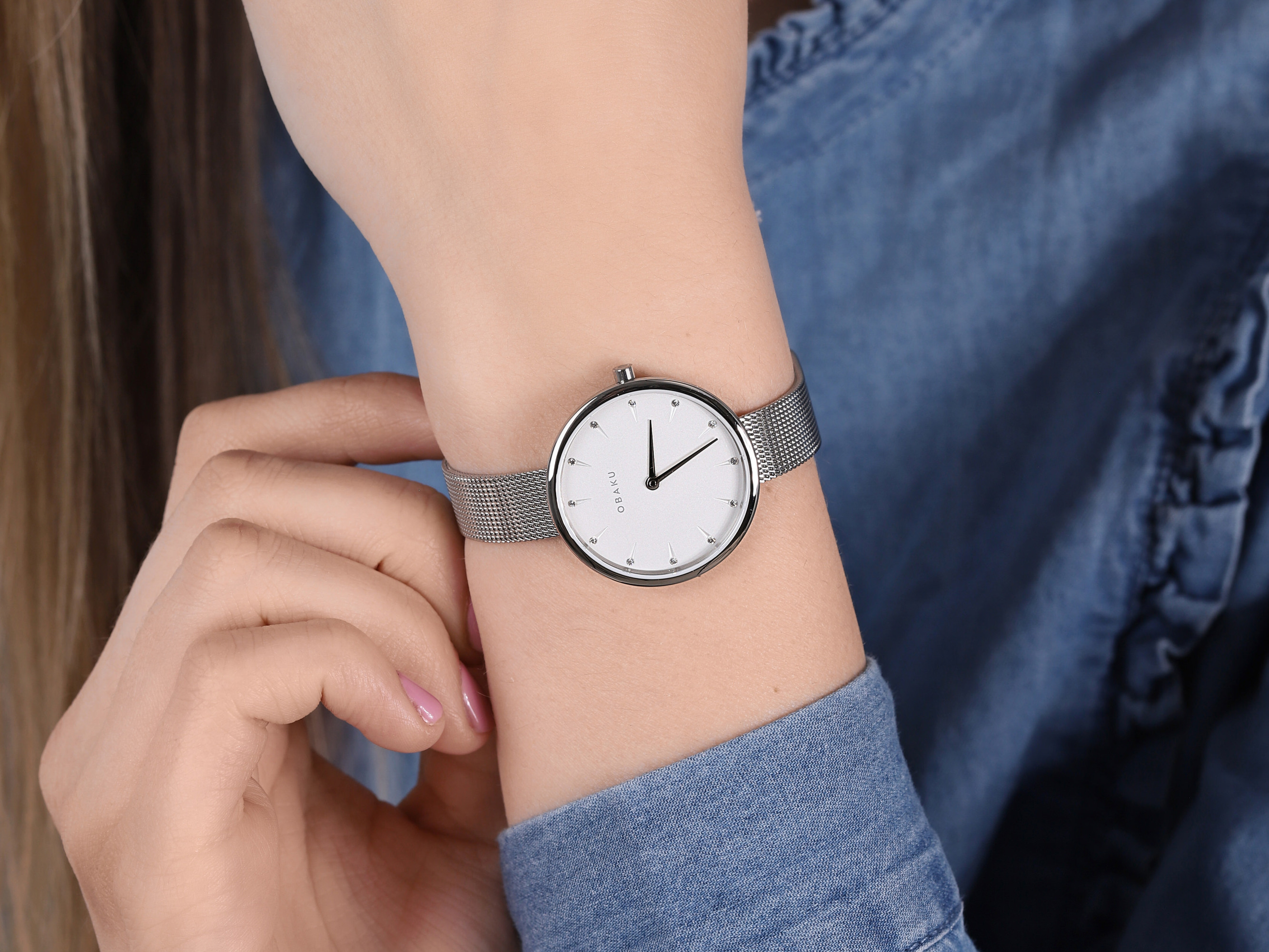 zegarek Obaku Denmark V233LXCIMC kwarcowy damski Slim NOTAT - STEEL