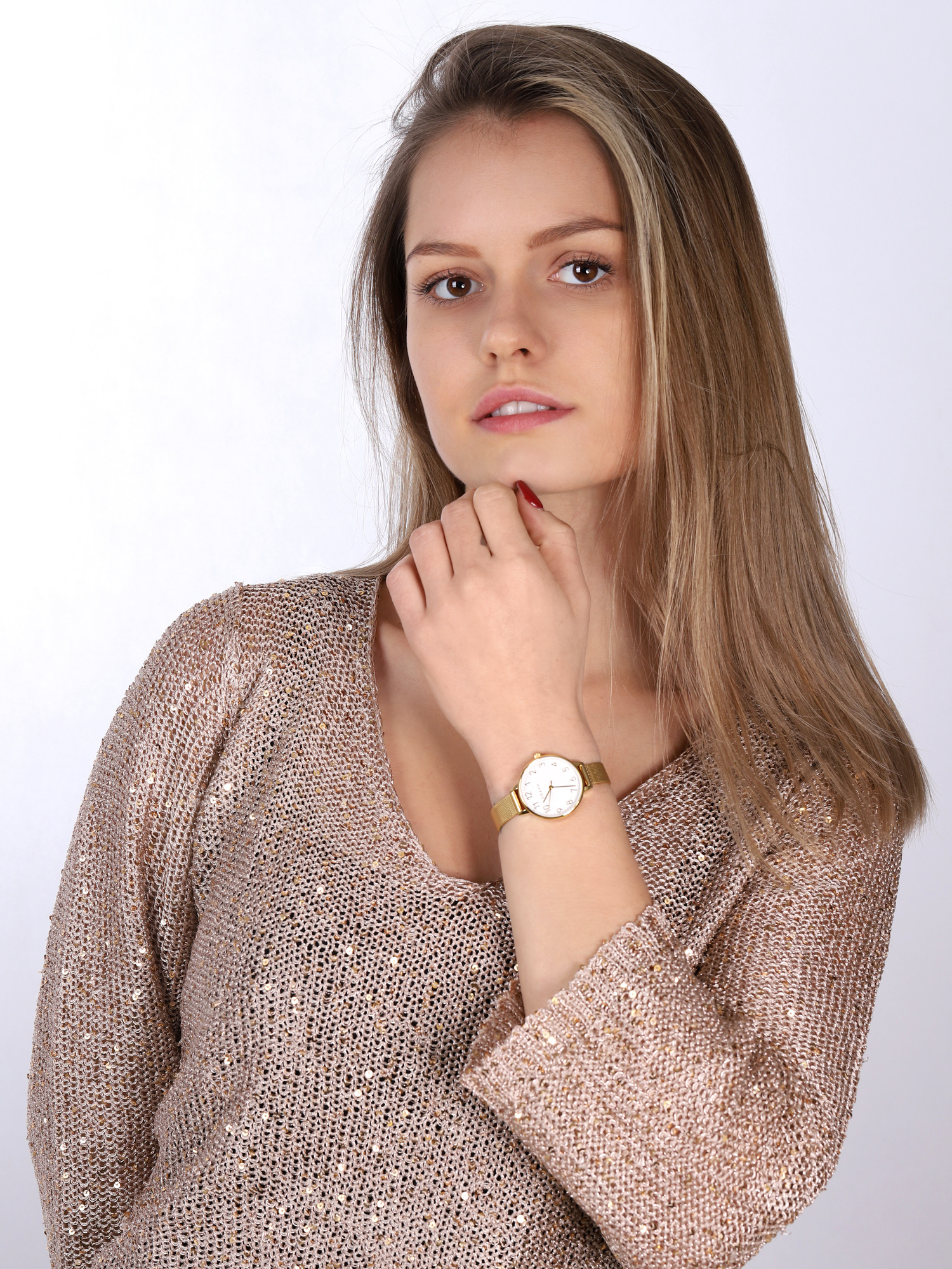 zegarek Obaku Denmark V237LXGIMG kwarcowy damski Slim SYREN - GOLD - miniatura 2