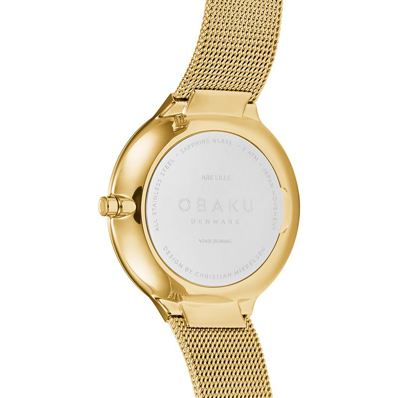 zegarek Obaku Denmark V240LXGWMG kwarcowy damski Slim ARK LILLE - GOLD - miniatura 6
