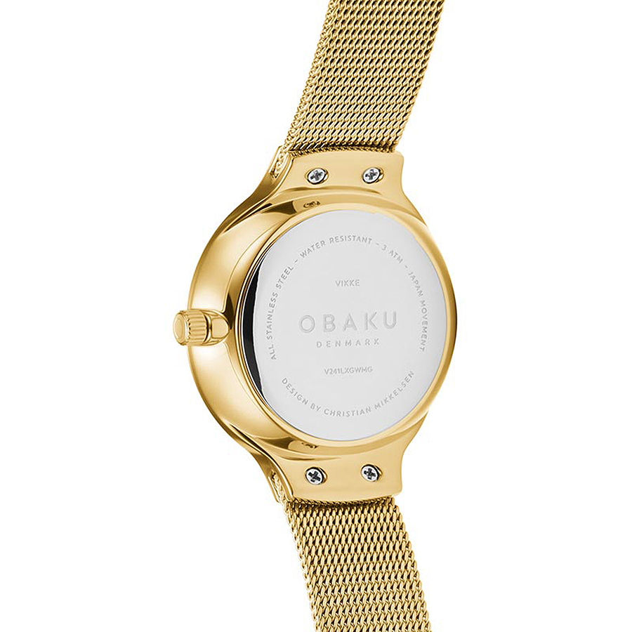 zegarek Obaku Denmark V241LXGWMG kwarcowy damski Slim VIKKE - GOLD - miniatura 6