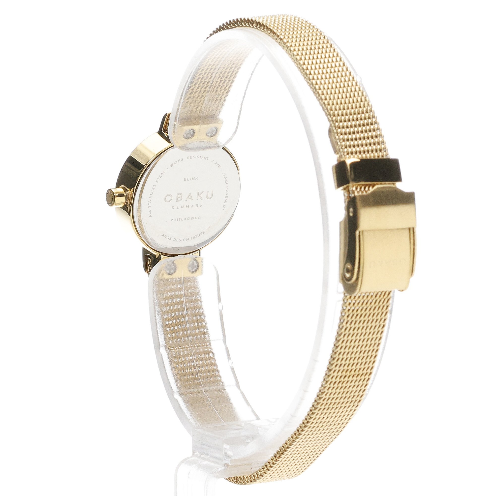zegarek Obaku Denmark V313LXGWMG kwarcowy damski Damskie Blink - Diamond Pearl Gold - miniatura 4