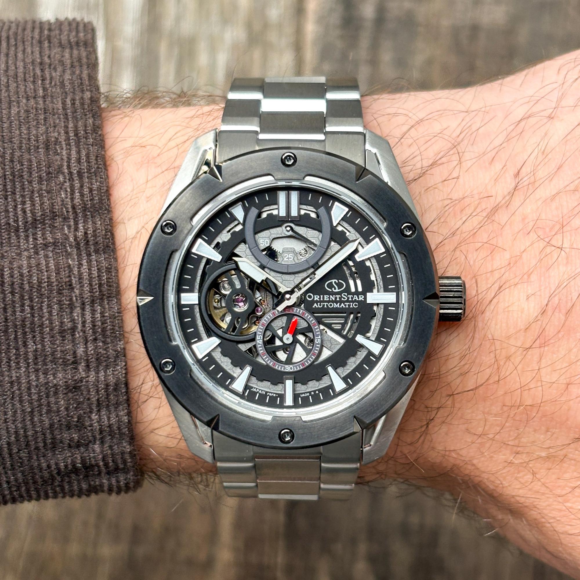 zegarek Orient Star RE-AV0A01B00B Avant-garde Skeleton Automatic Sports szafirowe