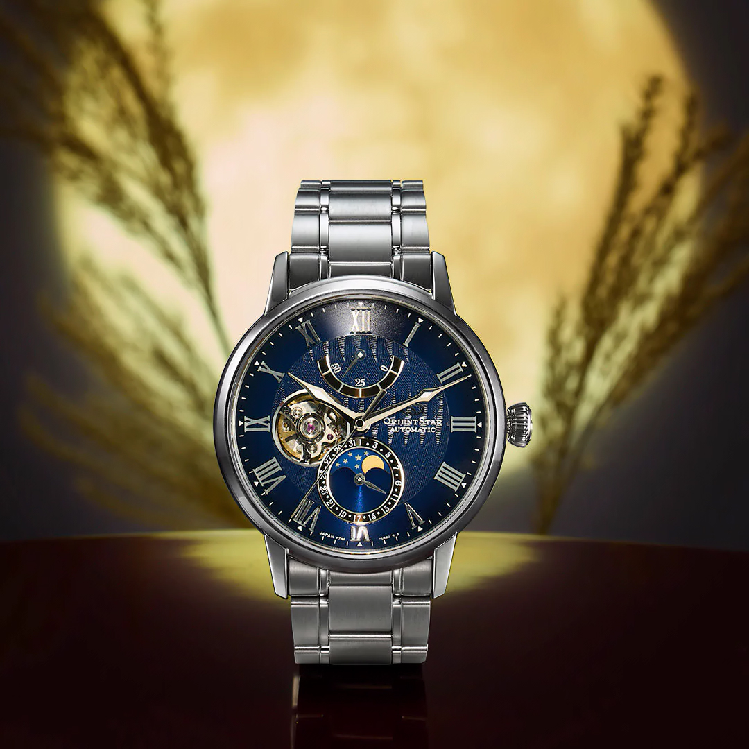 zegarek Orient Star RE-AY0103L00B mechaniczny męski Open Heart Open Heart Mechanical Moon Next Generation - miniatura 6