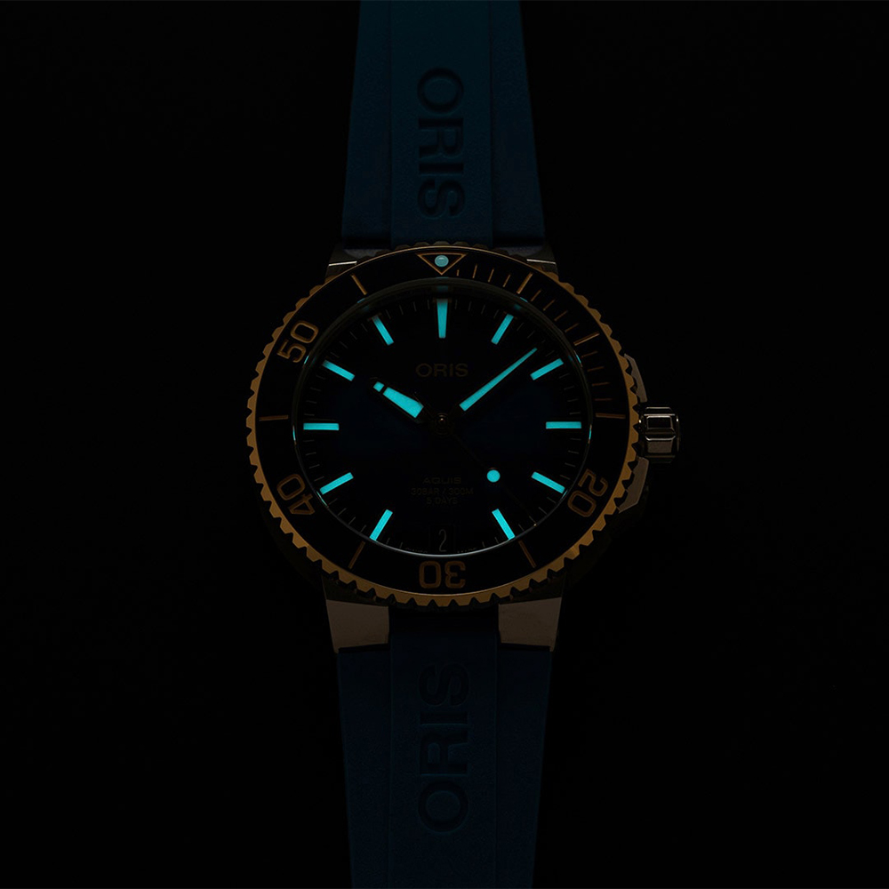 zegarek Oris 01 400 7769 6355-07 4 22 75FC AQUIS DATE CALIBRE 400 Aquis szafirowe - miniatura 2