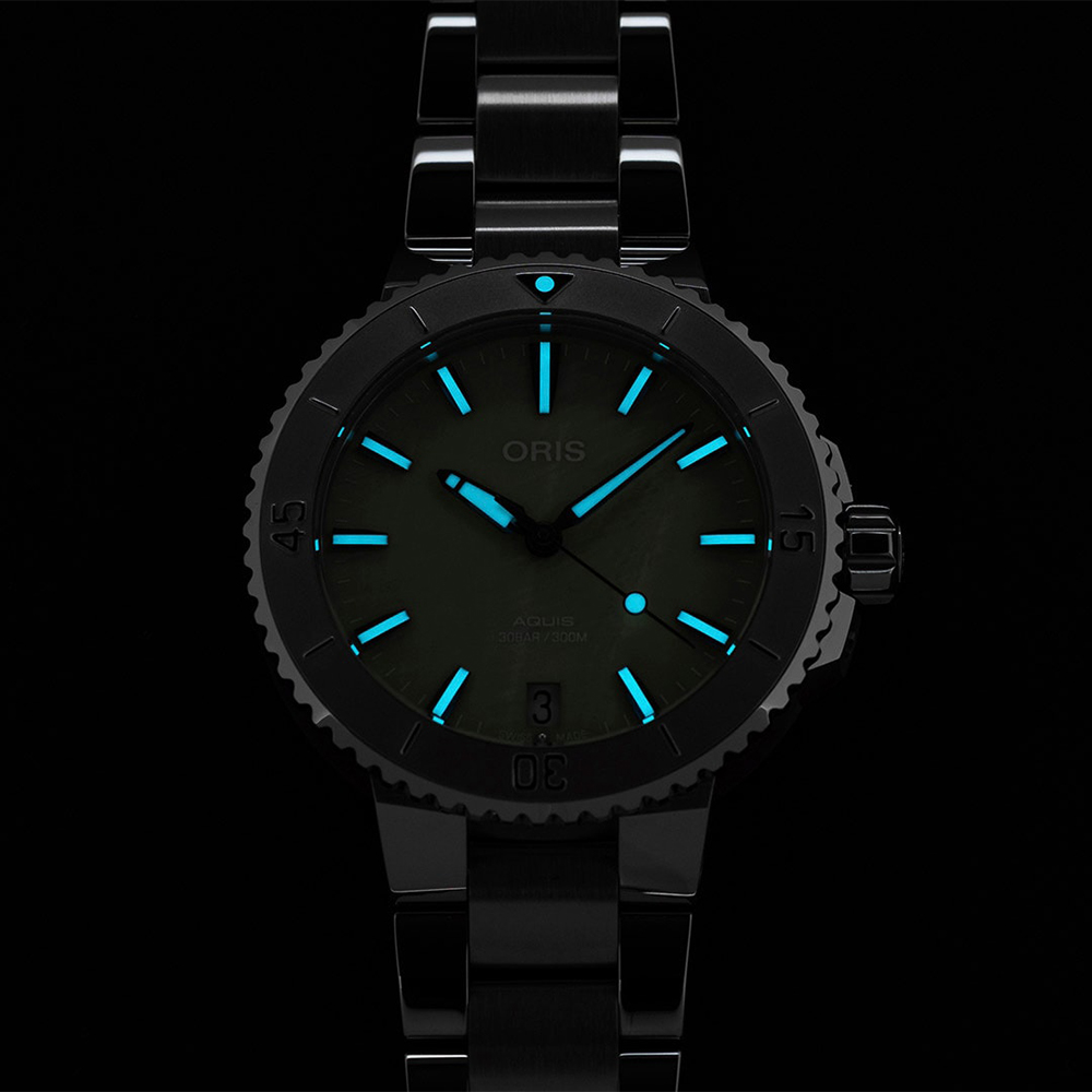 zegarek Oris 01 733 7770 4157-07 8 18 05P AQUIS DATE Aquis szafirowe - miniatura 2