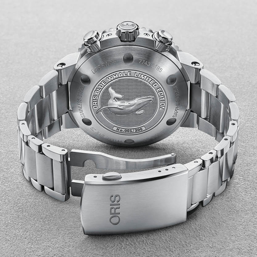 zegarek Oris 01 771 7743 4185-TRILOGY SET ORIS BLUE WHALE LIMITED EDITION Aquis szafirowe - miniatura 10
