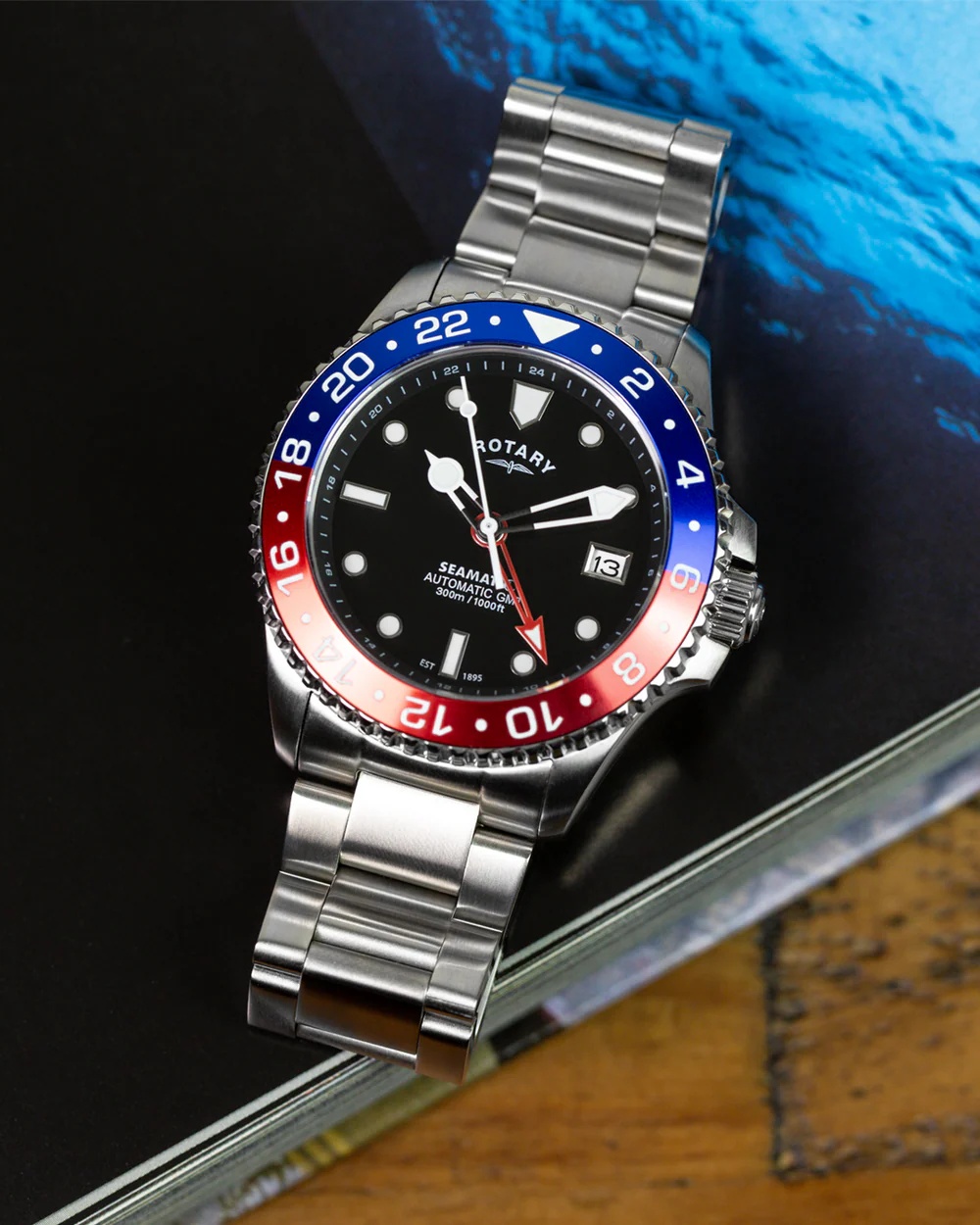 zegarek Rotary GB04378-95 automatyczny męski Seamatic Seamatic 300 GMT Automatic - miniatura 6