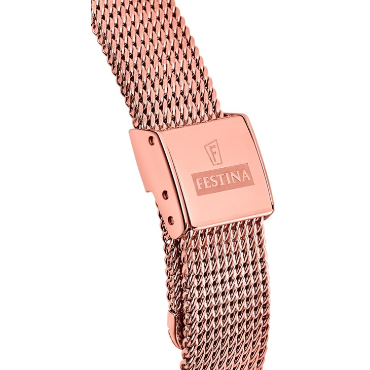 Festina F20338-1 zegarek różowe złoto elegancki Mademoiselle bransoleta - miniatura 5