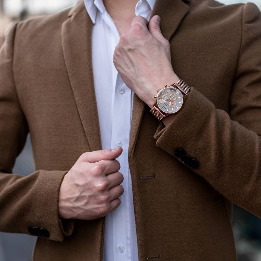 Bisset BSDE88RIVX05AX zegarek różowe złoto elegancki Klasyczne bransoleta - miniatura 9