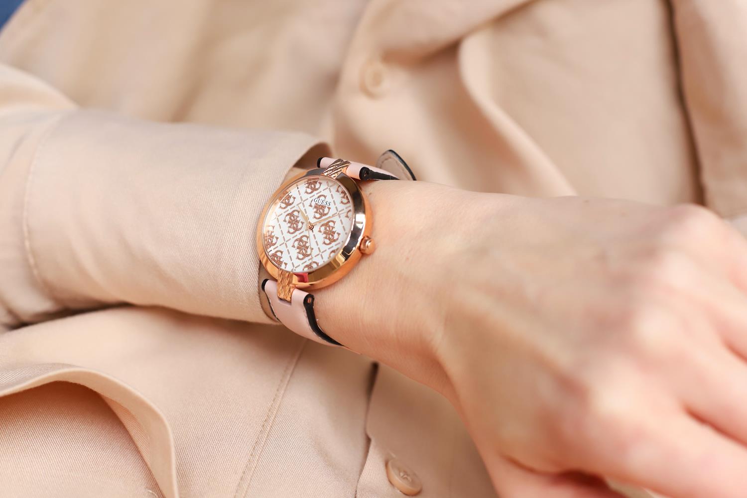 Guess GW0027L2 zegarek różowe złoto klasyczny Pasek pasek - miniatura 5