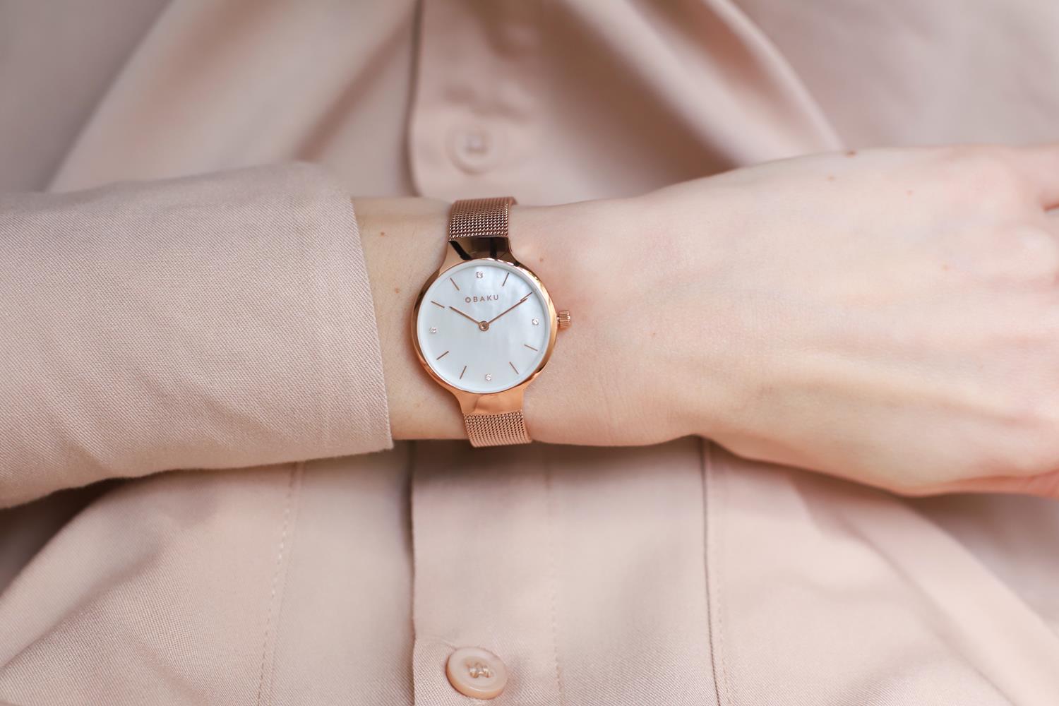 Obaku Denmark V241LXVWMV zegarek różowe złoto klasyczny Slim bransoleta - miniatura 10