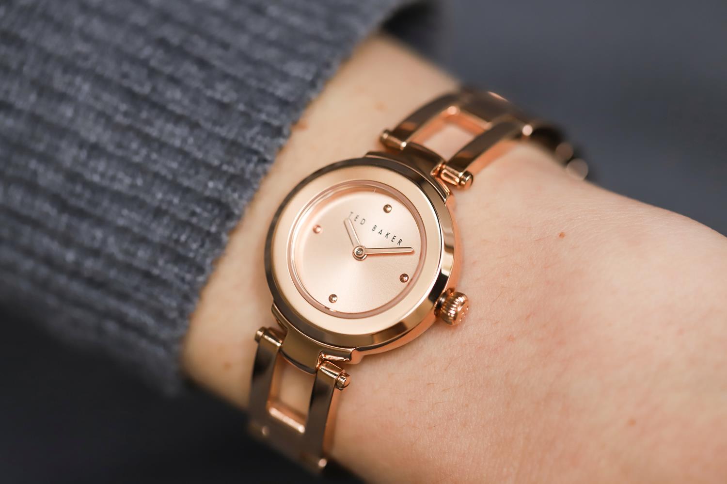 Ted Baker BKPIZF901 zegarek różowe złoto klasyczny bransoleta bransoleta - miniatura 5