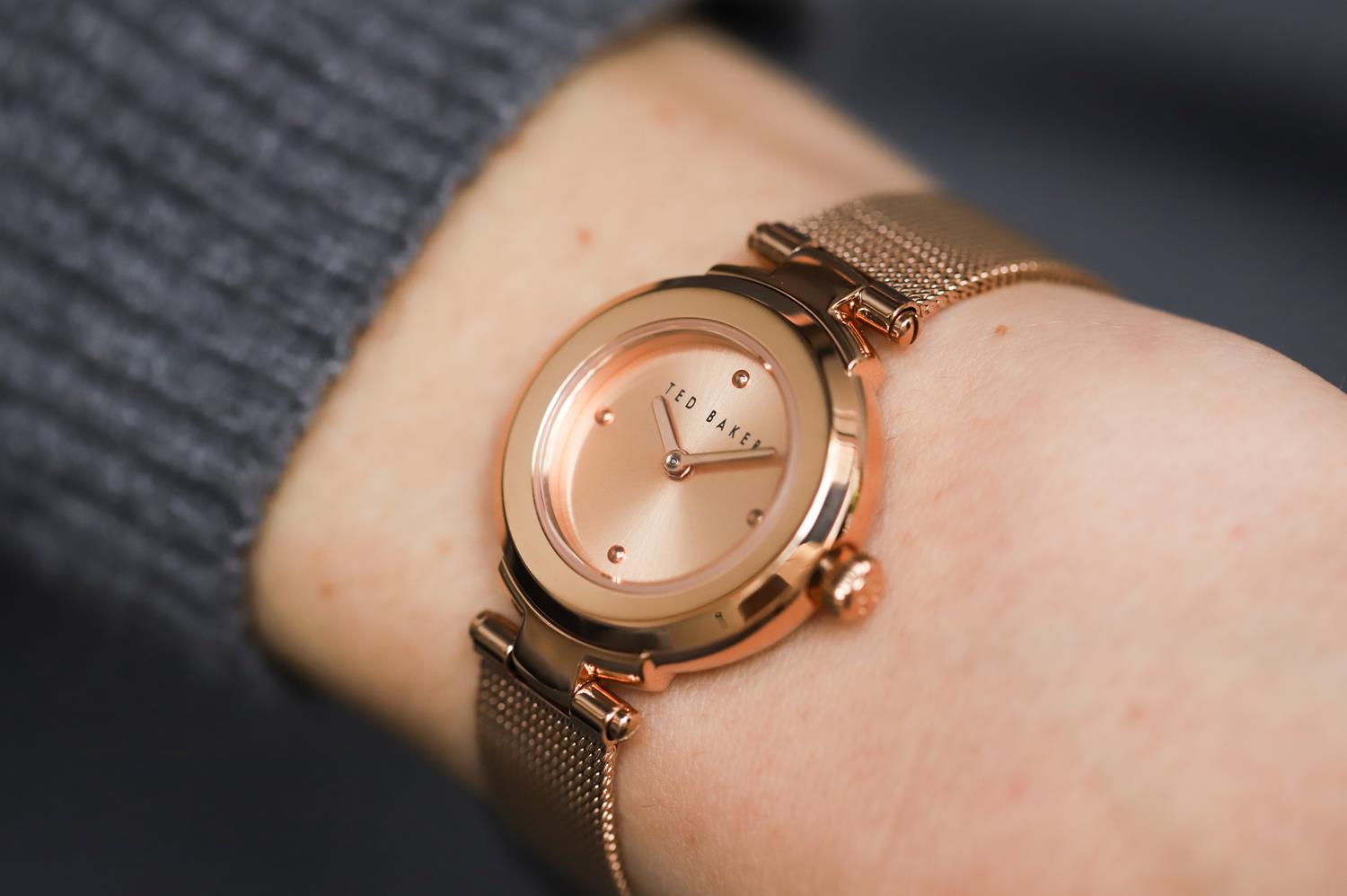 Ted Baker BKPIZF904 zegarek różowe złoto klasyczny bransoleta bransoleta - miniatura 5
