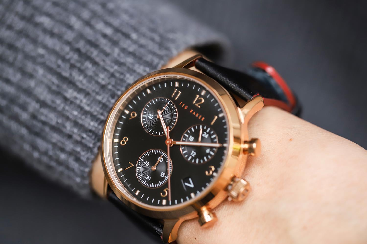 Ted Baker BKPCSF905 zegarek różowe złoto klasyczny pasek pasek - miniatura 5