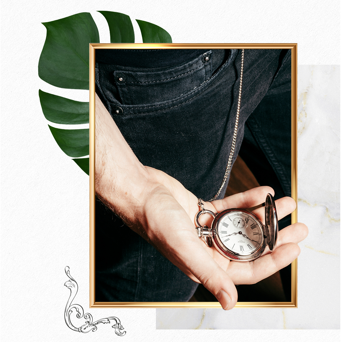 Tissot T864.405.99.033.01 zegarek różowe złoto klasyczny Savonnette łańcuszek - miniatura 5