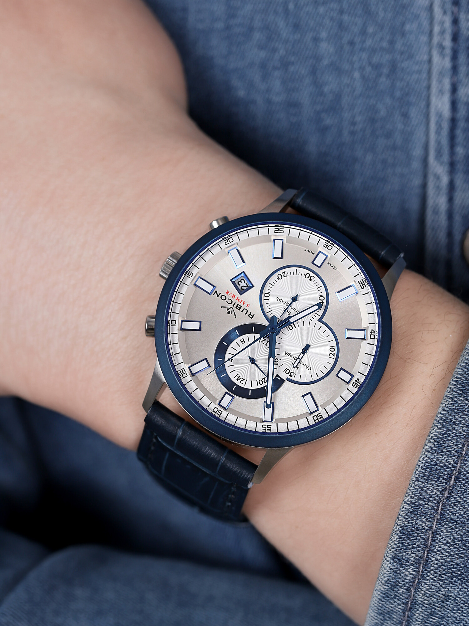 zegarek Rubicon RNCD71TISD05AX męski z chronograf Pasek - miniatura 3