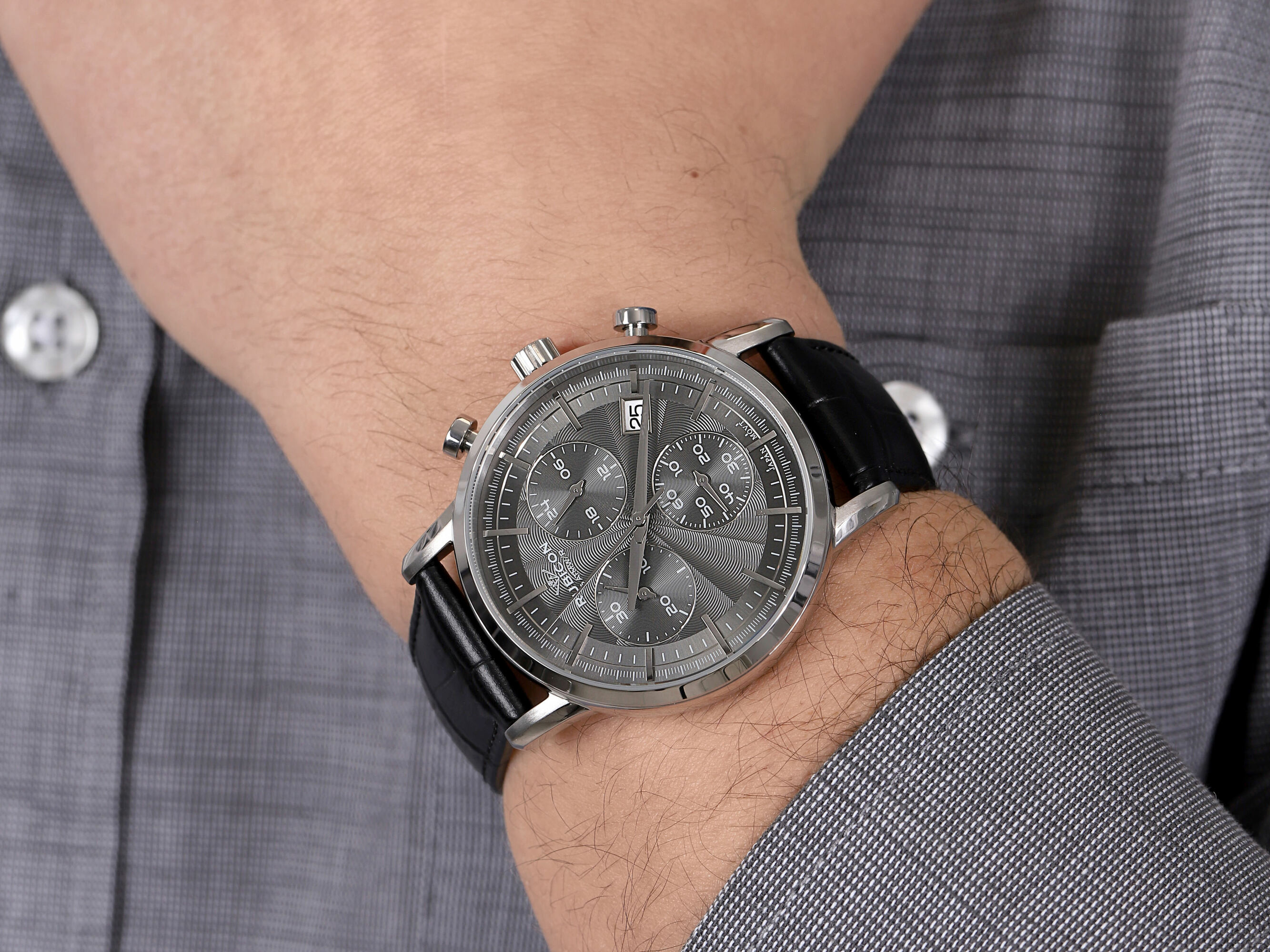 zegarek Rubicon RNCD99SIVX05AX męski z chronograf Pasek - miniatura 4