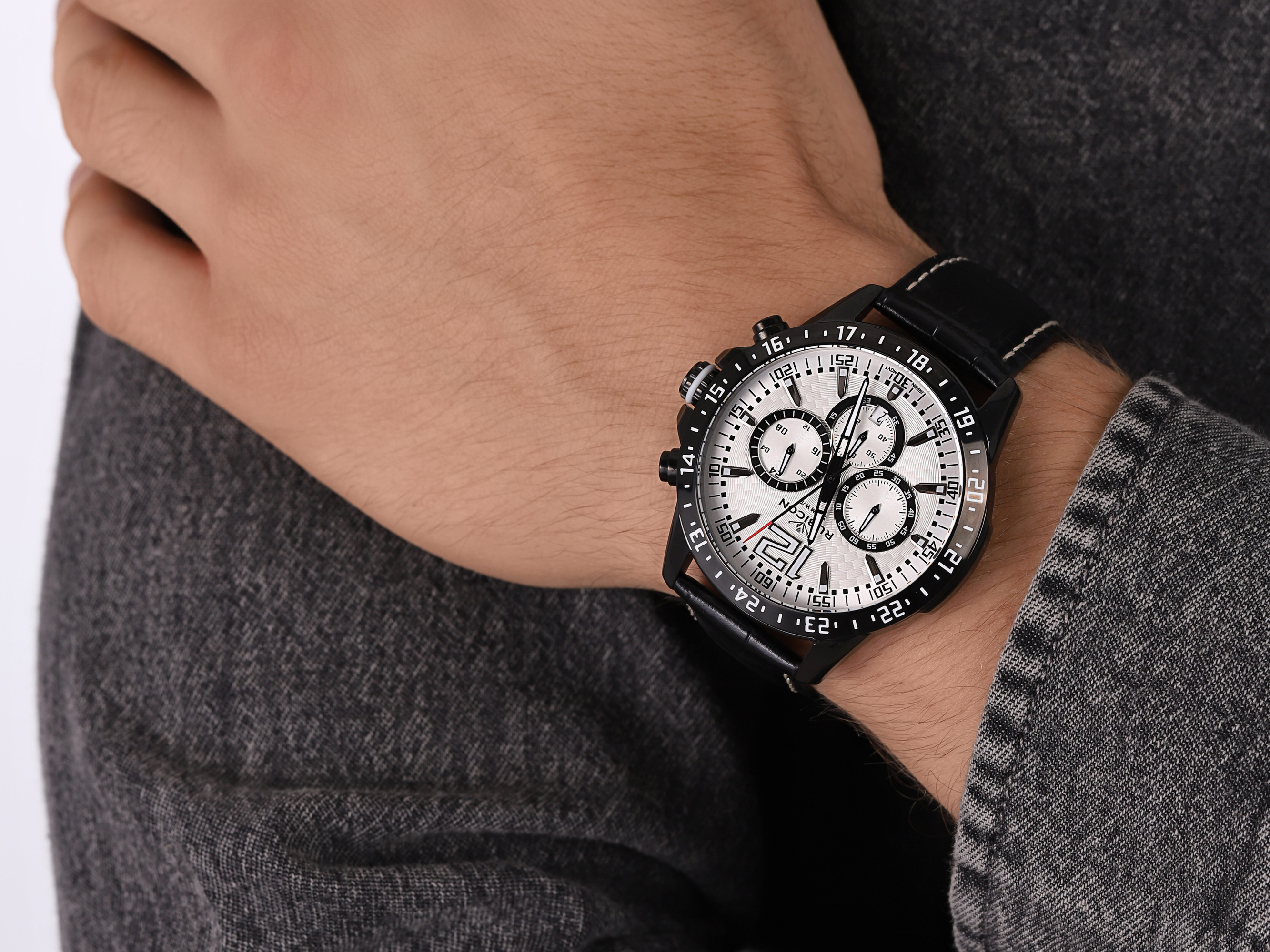 zegarek Rubicon RNCE02BMSX05AX męski z chronograf Pasek - miniatura 4