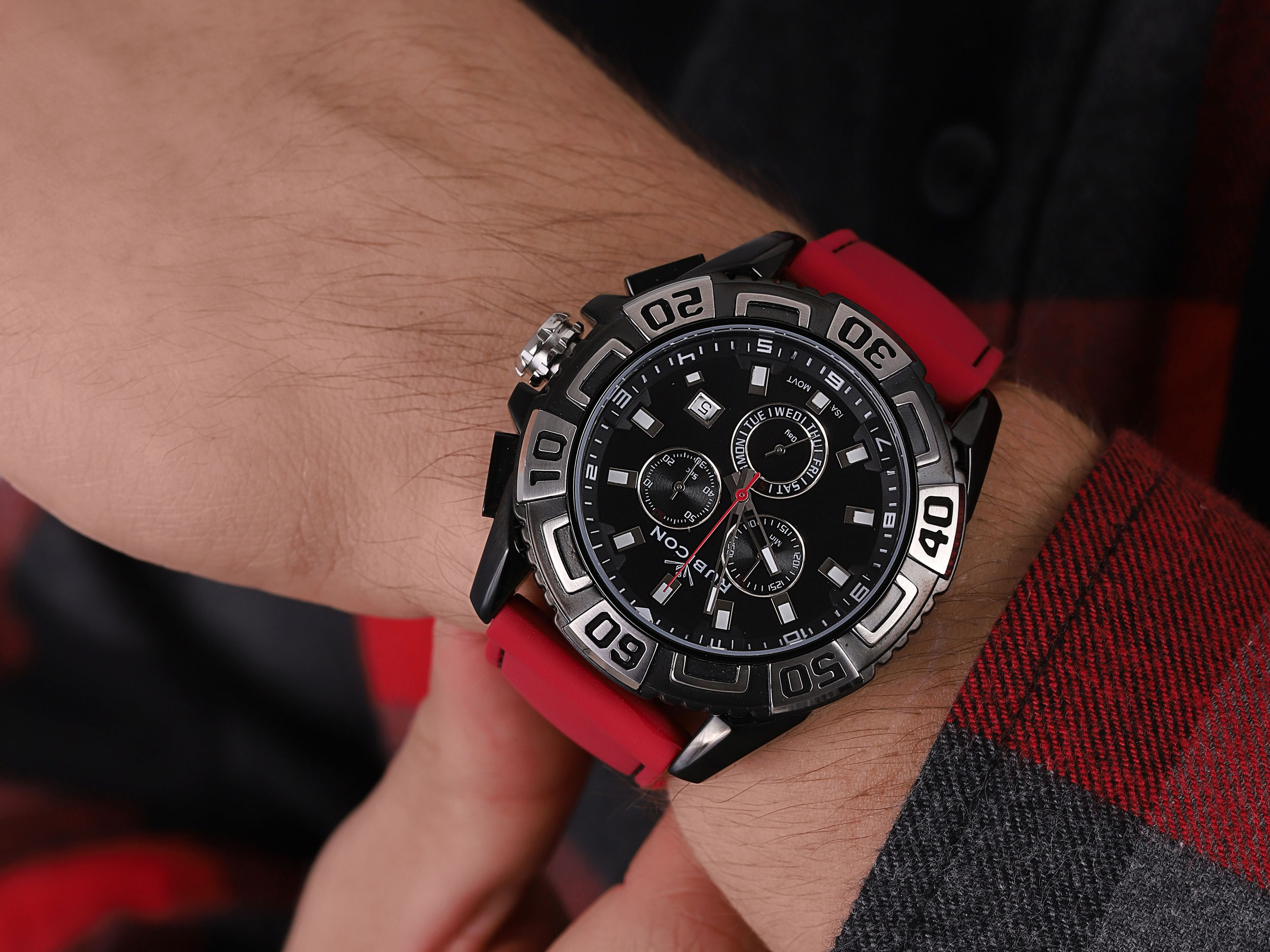 zegarek Rubicon RNFC95TIBR05AX męski z chronograf Pasek - miniatura 4