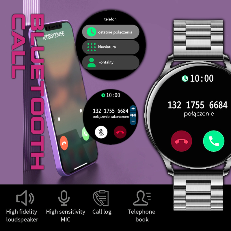 zegarek Rubicon SMARUB128 czarny Smartwatch - miniatura 7