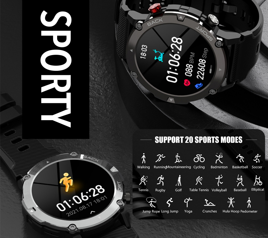zegarek Rubicon SMARUB167 czarny Smartwatch - miniatura 7