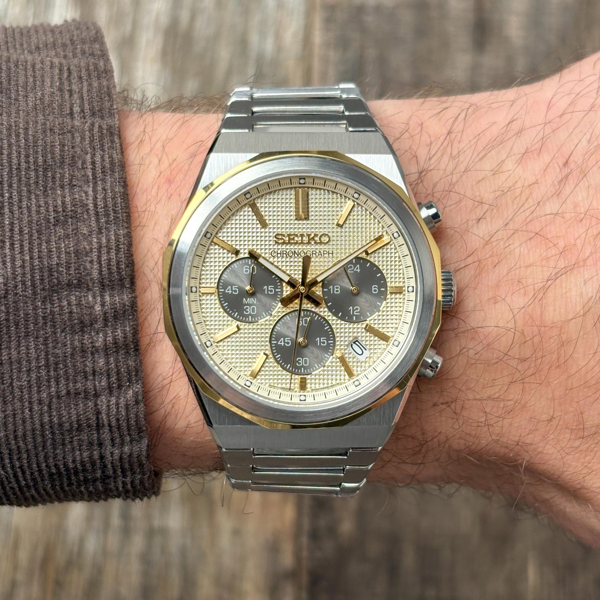 zegarek Seiko HGK001P1 kwarcowy męski Chronograph Chronograph Quartz 100m - miniatura 6