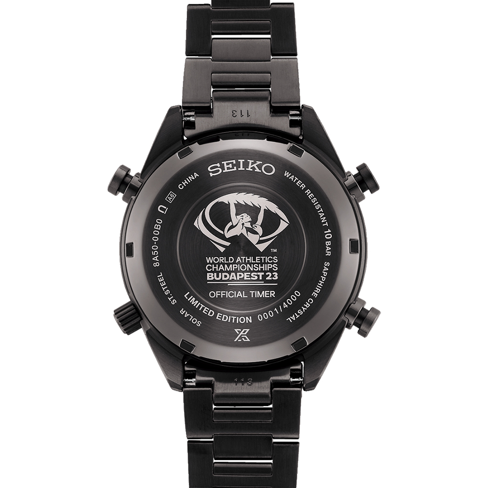 zegarek Seiko SFJ007P1 solar męski Prospex Prospex One Hundredth of a Second 2023 World Athletics Limited Edition - miniatura 5