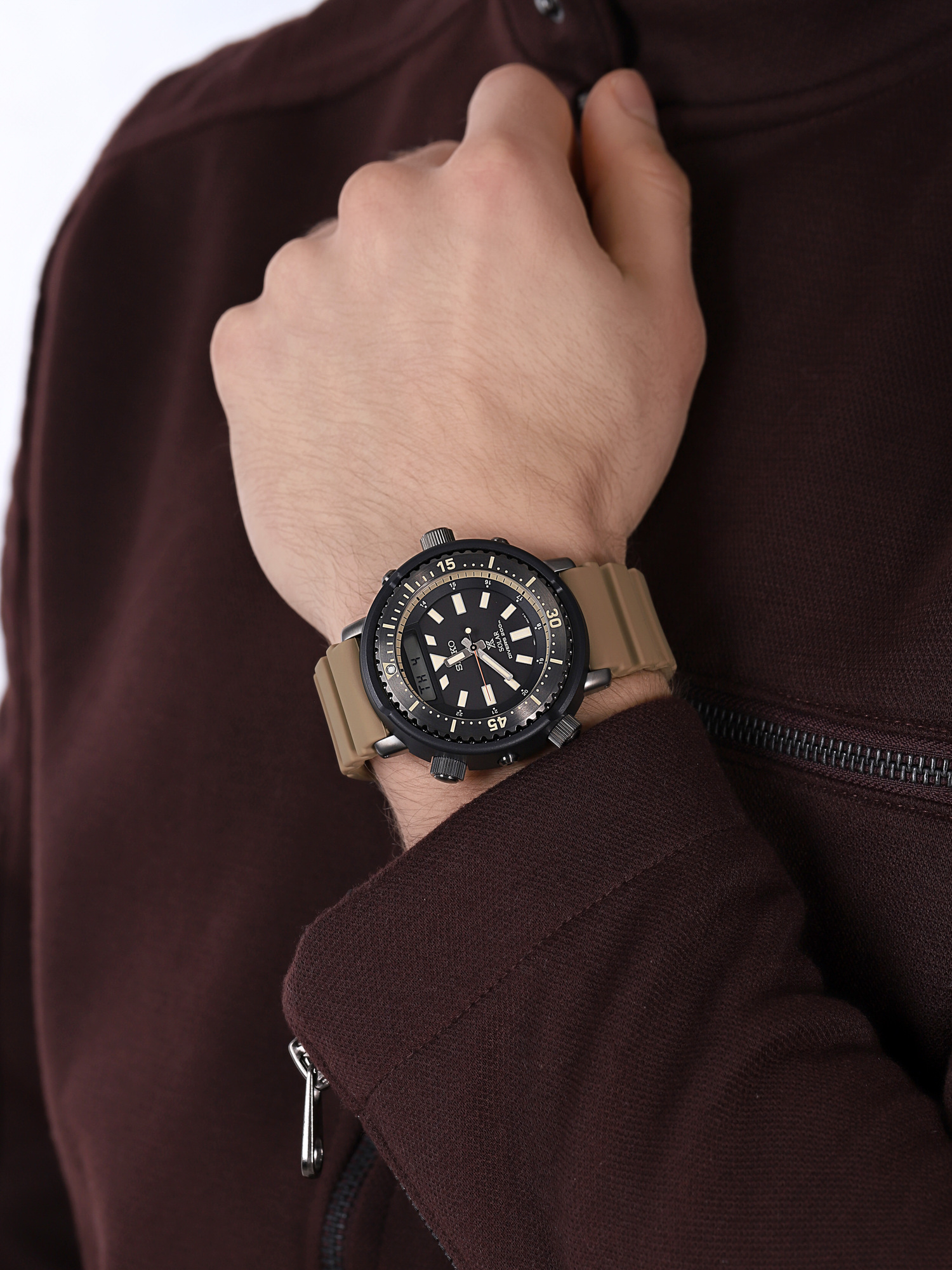 zegarek Seiko SNJ029P1 Prospex Arnie Divers 200m Solar męski z chronograf Prospex - miniatura 7