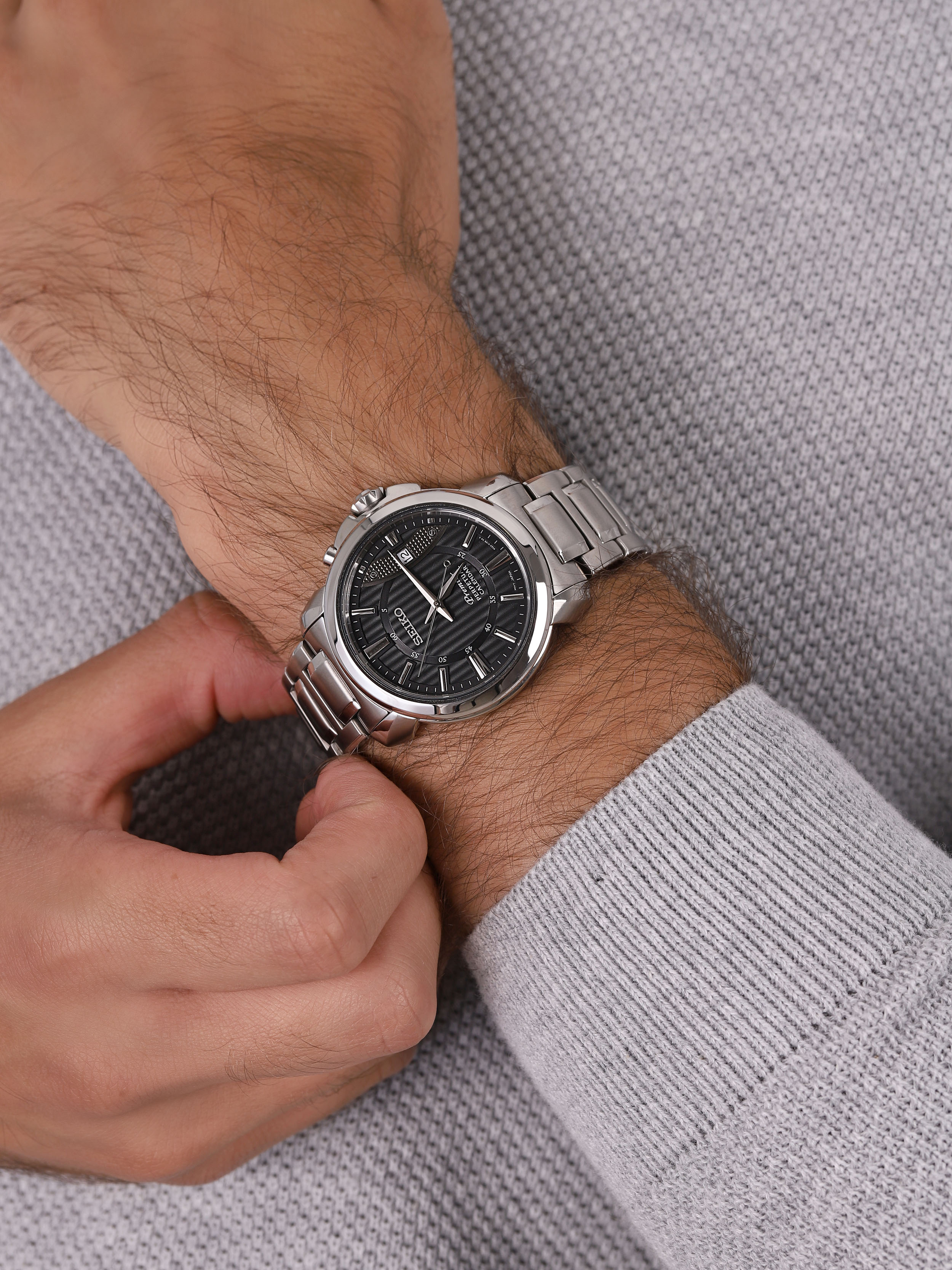 zegarek Seiko SNQ159P1 srebrny Premier - miniatura 3