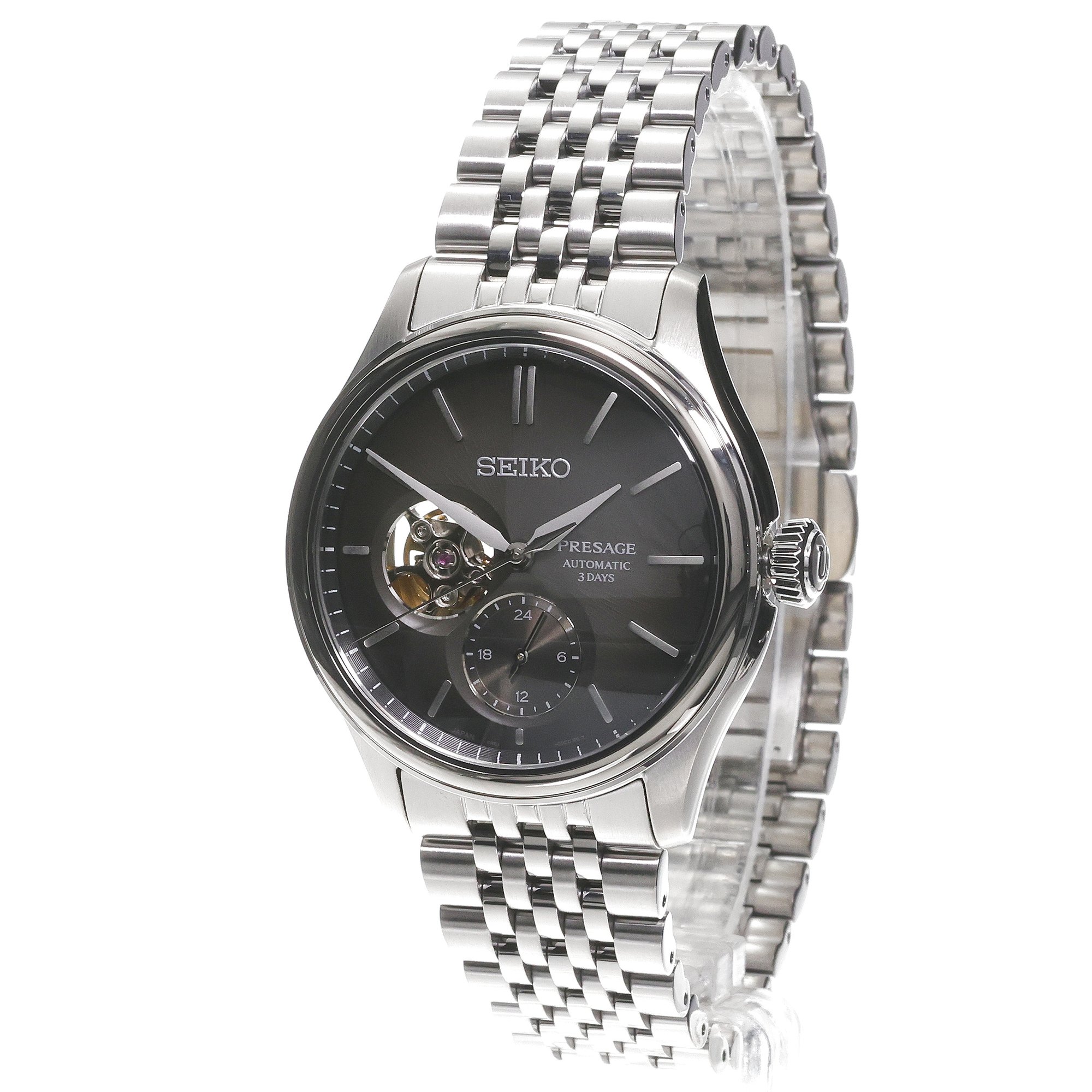 zegarek Seiko SPB471J1 automatyczny męski Presage Presage Classic Automatic Sumi-Iro Open Heart - miniatura 2