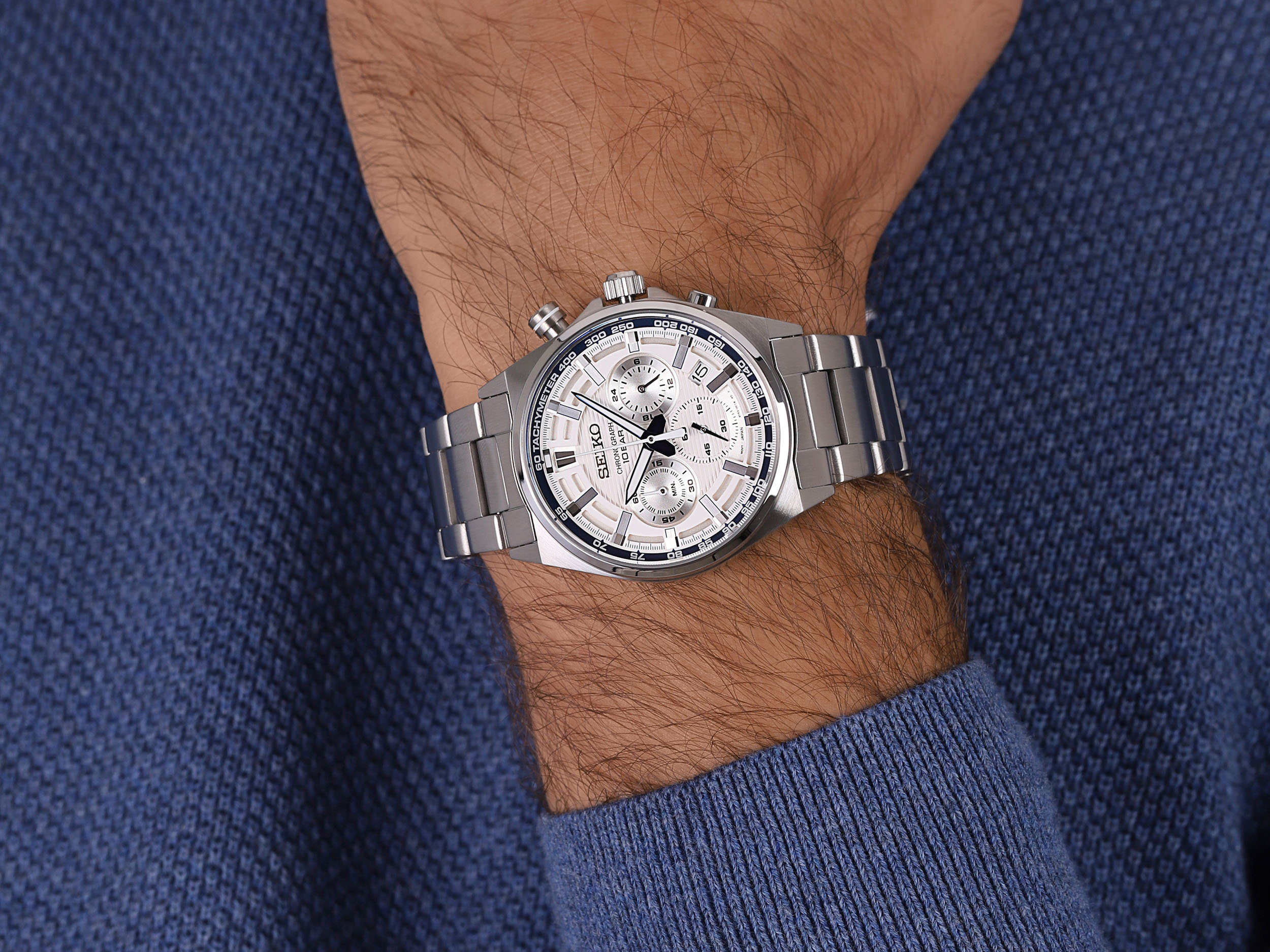 zegarek Seiko SSB395P1 Chronograph Quartz 100m męski z tachometr Chronograph - miniatura 4